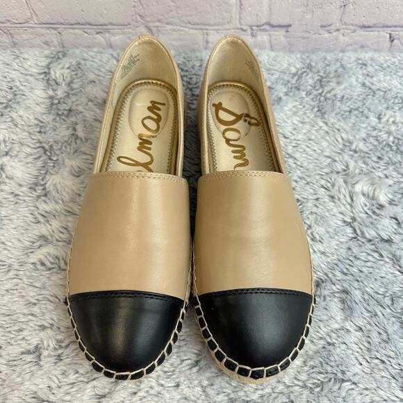 Sam Edelman Shoes - Sam Edelman Krissy Espadrille Flats Nude & Black Jute Trim Women's 7.5 Cap Toe